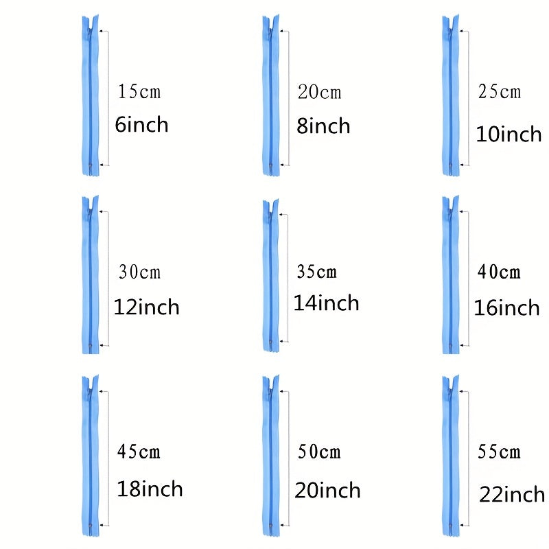 5pcs Colorful Nylon Coil Zippers for Tailoring Sewing Crafting