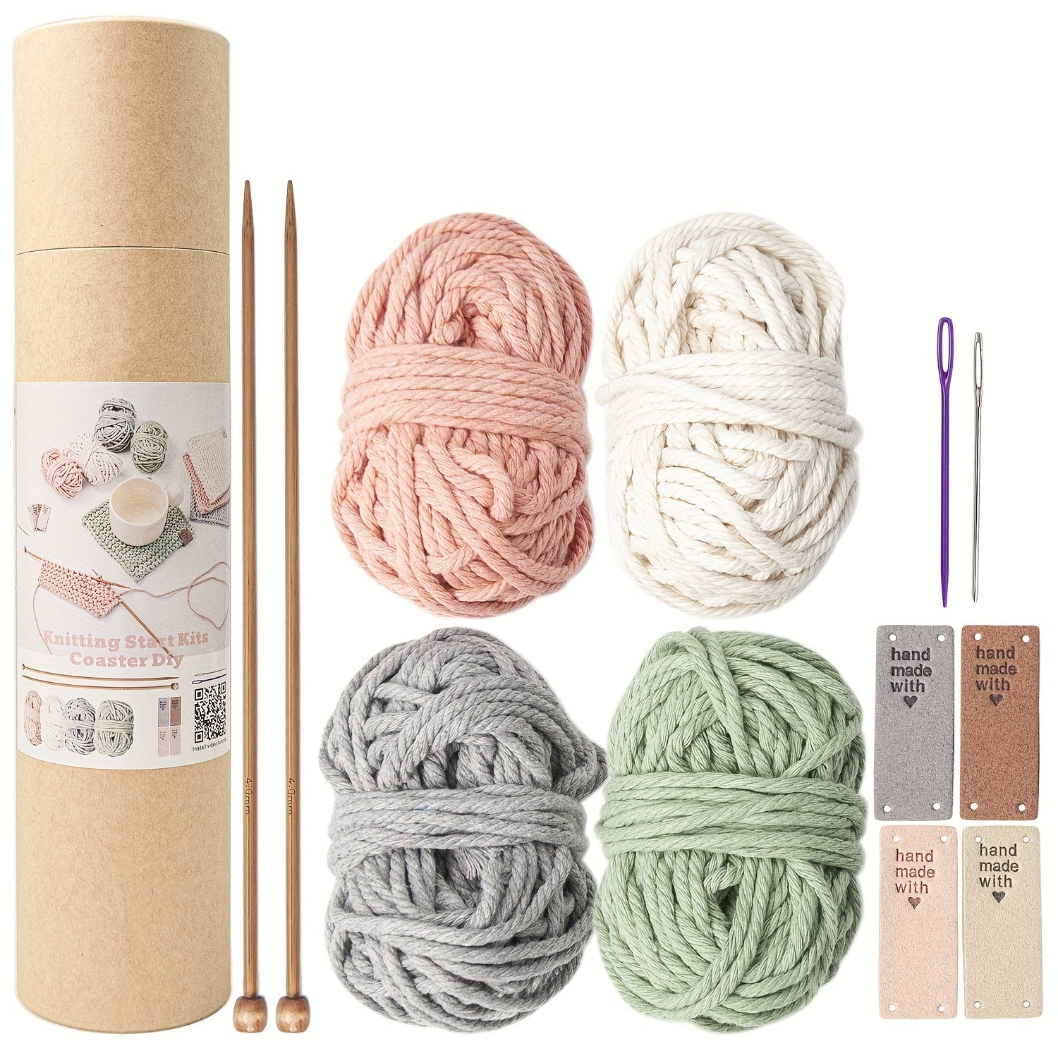 DIY Knitting Coasters Placemats Kit Yarn Set