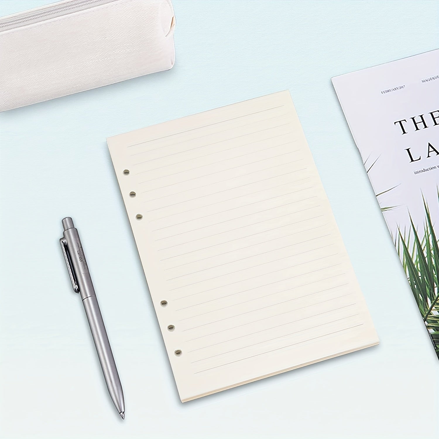 A5 Planner Filler Paper 6 Hole Punched 100gsm 270 Pages Beige Lined