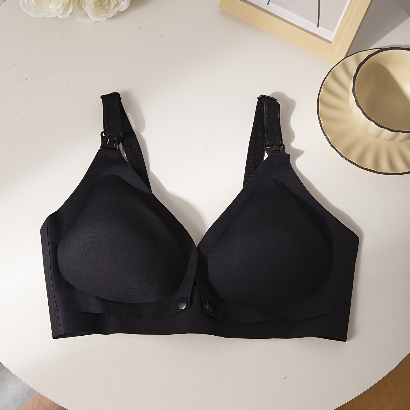 Front Buckle Wireless Push-Up Bra, Comfy & Breathable Women's Lingerie