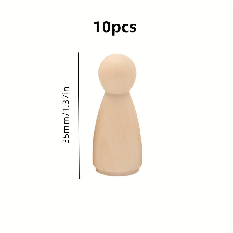 10pcs Wooden Nail Doll Block 4 29 Cm Craft DIY Painting Small World Game