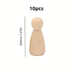 10pcs Wooden Nail Doll Block 4 29 Cm Craft DIY Painting Small World Game
