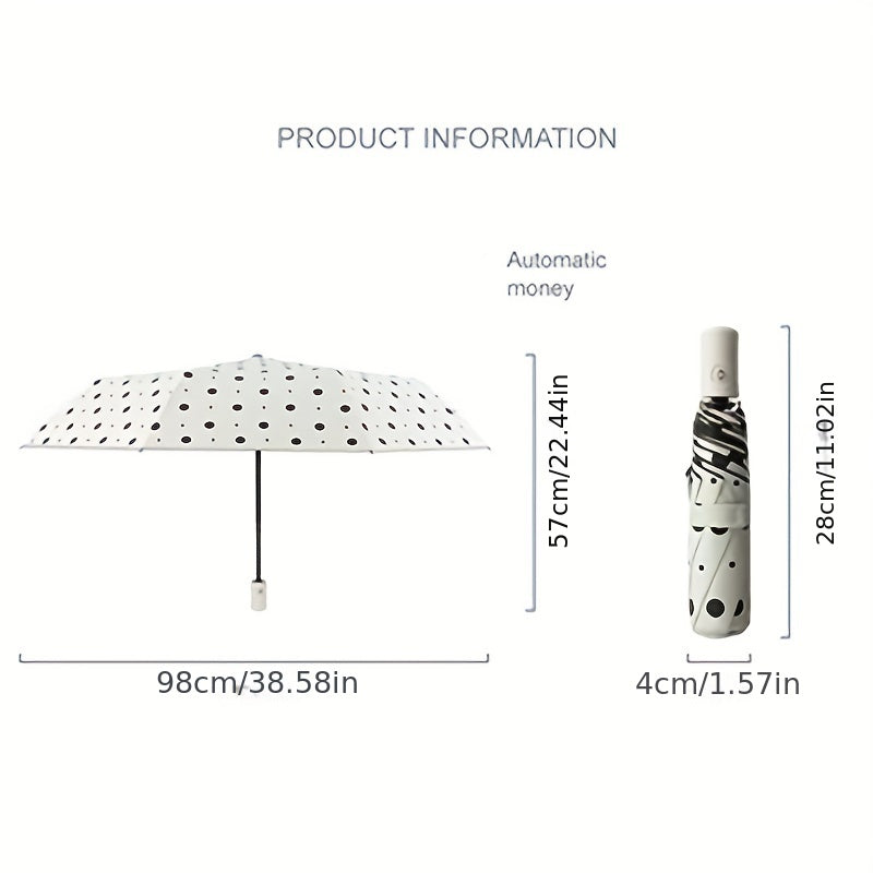Polka Dot Umbrella Woman Folding Small Fresh Automatic Sun Umbrella