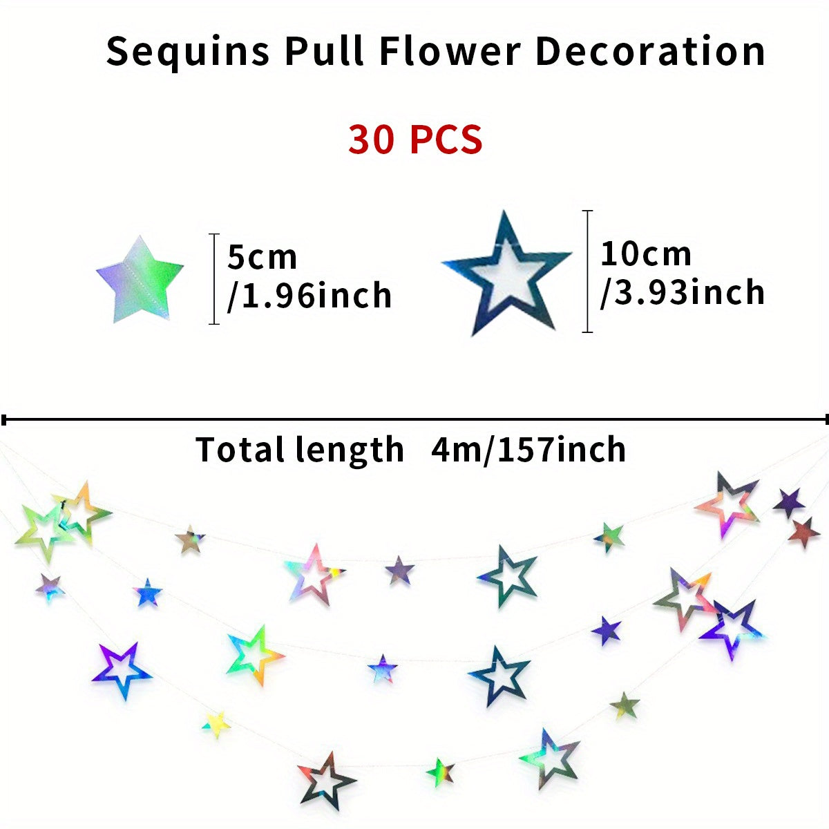 5 Inch Hollow Out Paper Pentagram Flag Banner