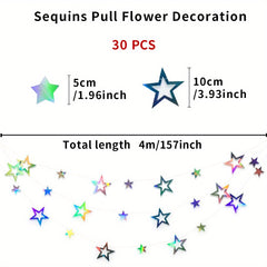 5 Inch Hollow Out Paper Pentagram Flag Banner