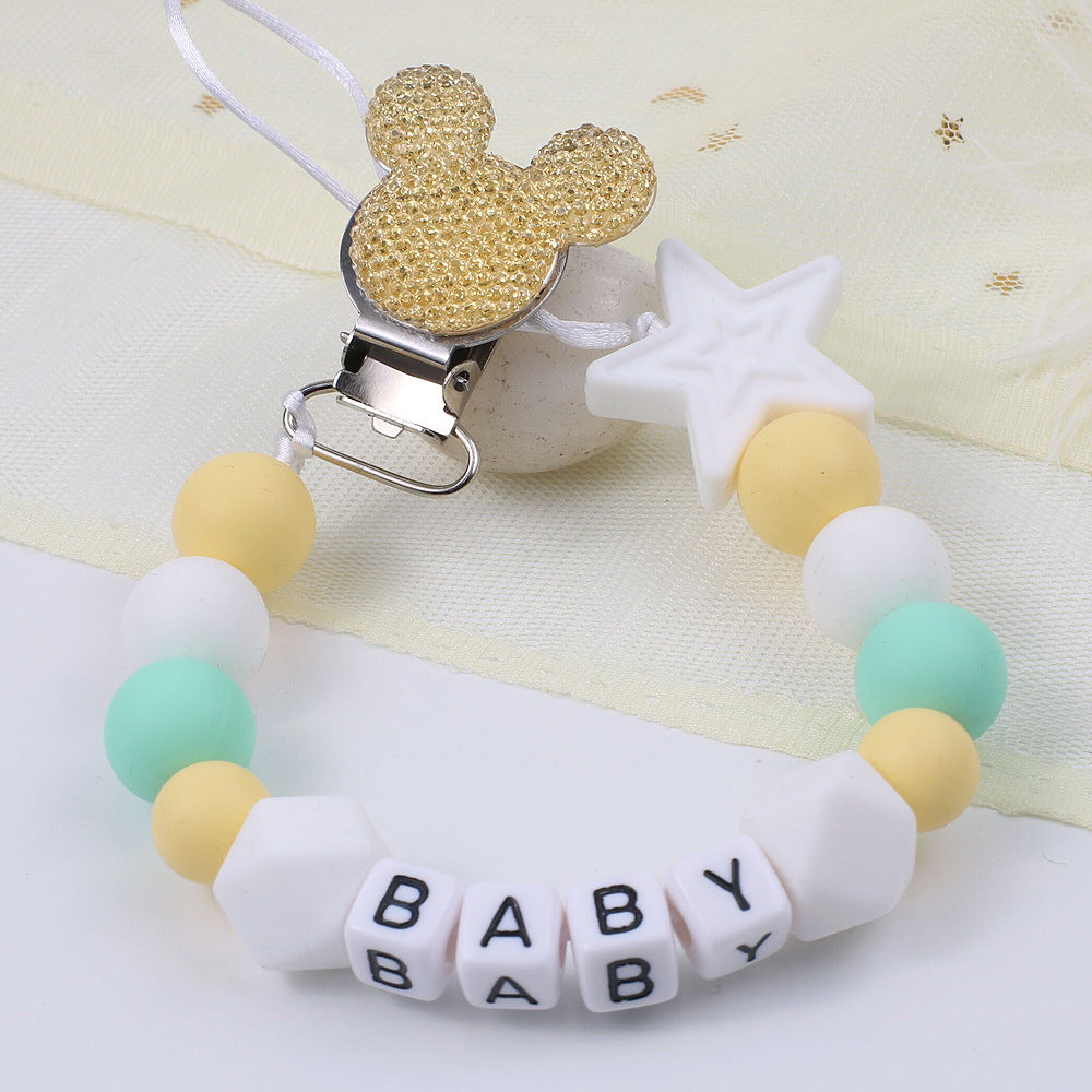 Silicone Pentagram Pacifier Chain Teether Anti-drop Chain