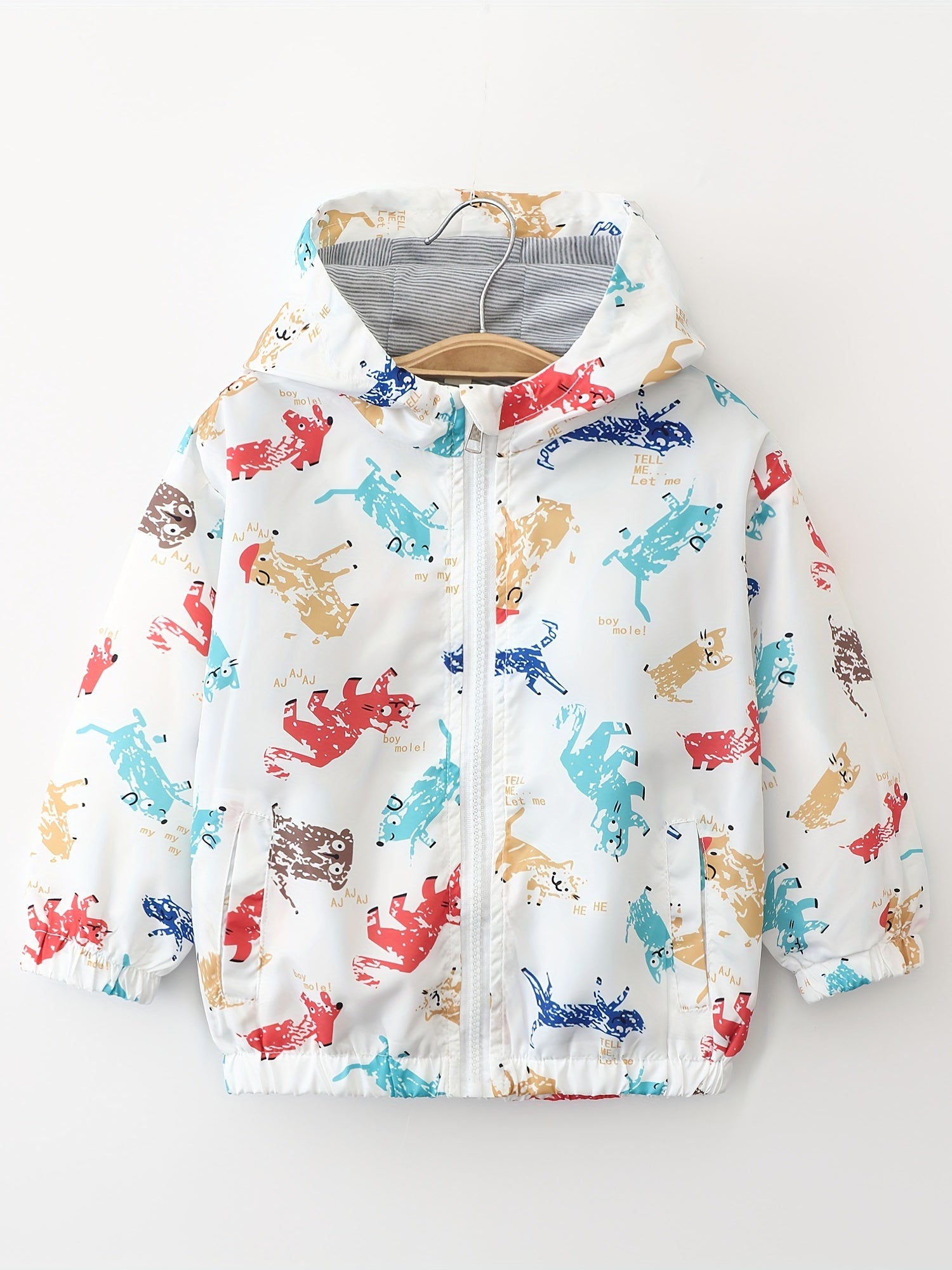 Boys Excavator Cartoon Zipper Hoodies Kids Jackets