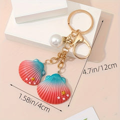 Creative Resin Shell Keychain Bag Purse Pendant Accessory
