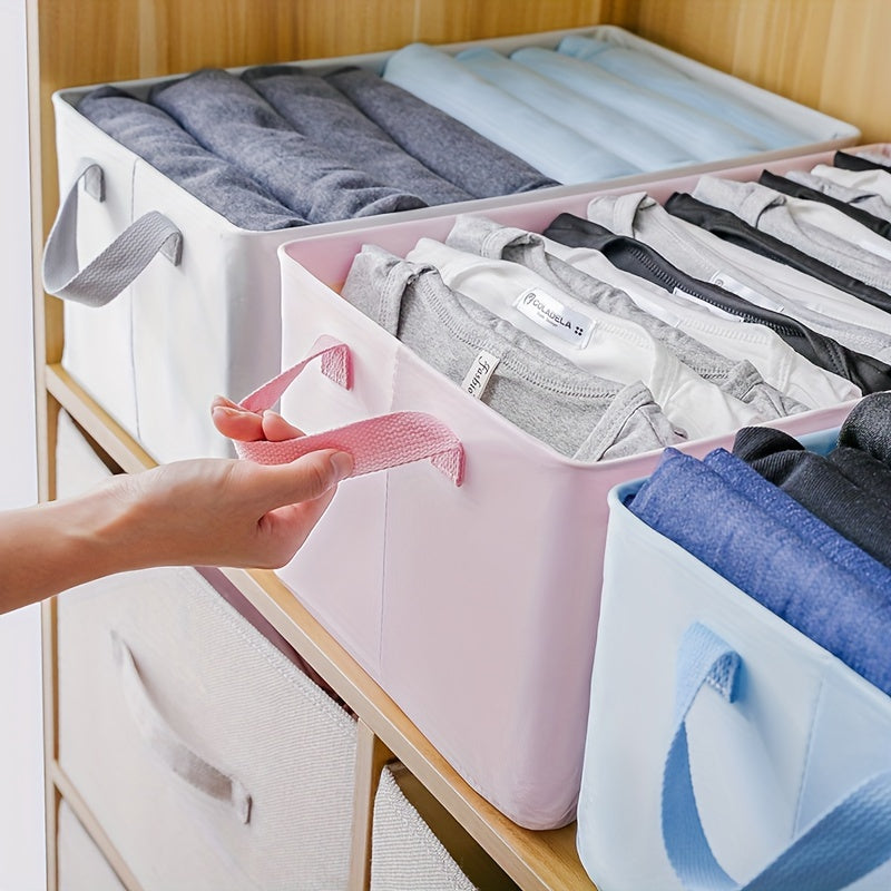 Clothes Storage Box With Handles & Support Rack Durable Storage Basket