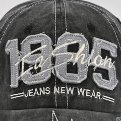 1985 Embroidery Ripped Baseball Cap Washed Distressed Patch Adjustable Dad Hat