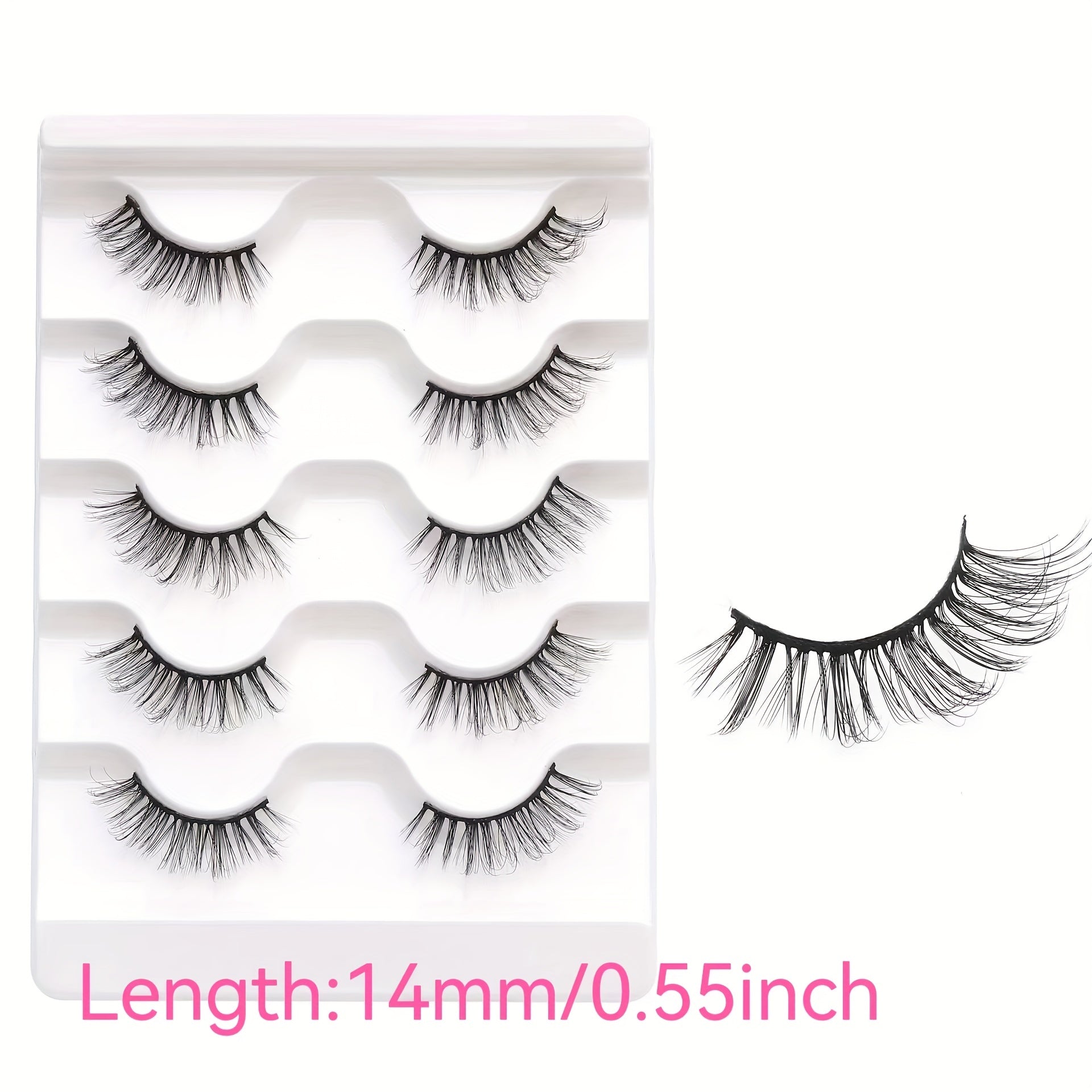 5 pairs of European & American half eye false lashes 3D thick curl