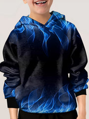 Flame Lightning Graphic Hoodie For Boys 3D Digital Printed Hooded Top