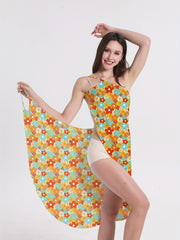 V Neck Spaghetti Straps Cover Up Wrap Beach Dress Women's Swimwear