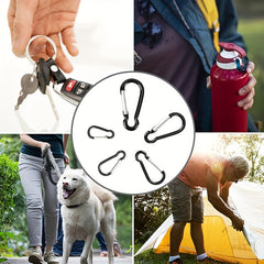 10pcs Aluminum D Ring Screw Lock Buckle Keychain Camping Hiking Fishing