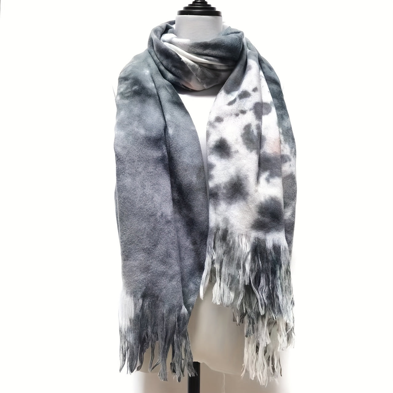 Cashmere Scarf Tie Dye Long Fringe Shawl Warm Outdoor Wrap
