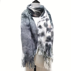 Cashmere Scarf Tie Dye Long Fringe Shawl Warm Outdoor Wrap