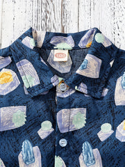 Boys Grass & Stone Short Sleeves Hawaiian Shirt for Beach Vacation