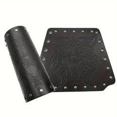 Embossed Vintage Wristband Knight Style Leather Stage Prop Wristband