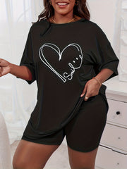 Leopard Print Lounge Set Tee & Shorts Pajamas