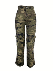 Camo Cargo Pants Loose Fit Wide Leg Denim Trousers Y2K Vintage Style