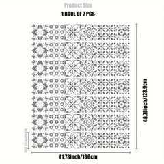 Mediterranean Ethnic Flower Brick Pattern Self-adhesive Stair Sticker