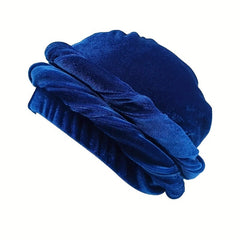 Mens Velvet & Satin Turban Hat Double Layer Ethnic Winter Headwear