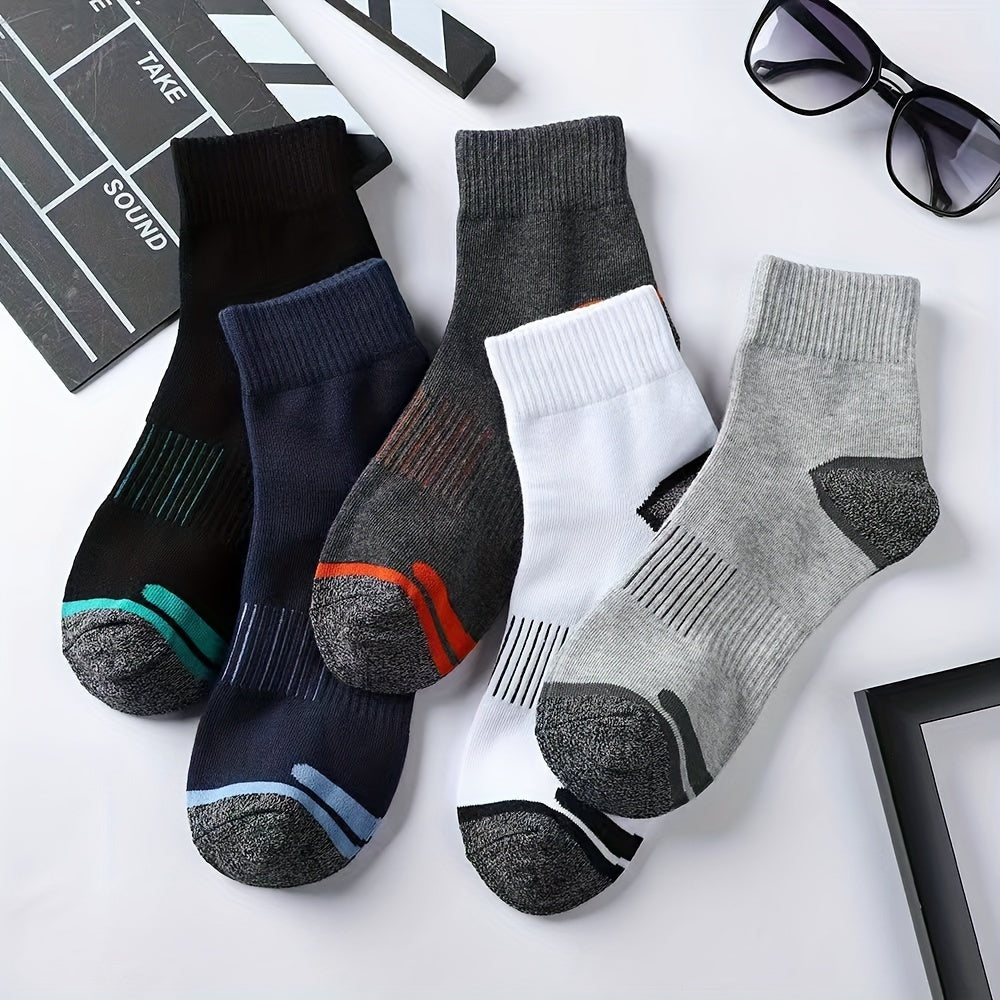 5 Pairs Men's Hiking Socks Moisture Wicking Soft Breathable
