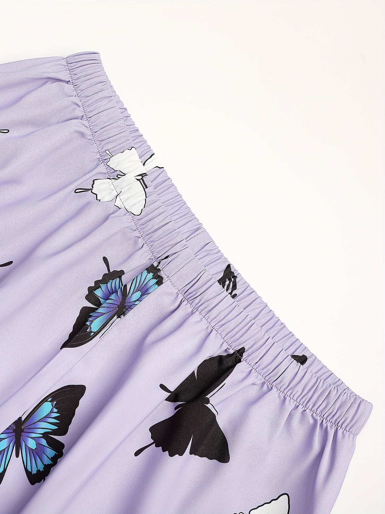 Butterfly Print Lounge Set Long Sleeve Top & Pants
