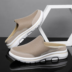Men's Breathable Mesh Mules Lightweight Non-slip Shoes Dark Grey