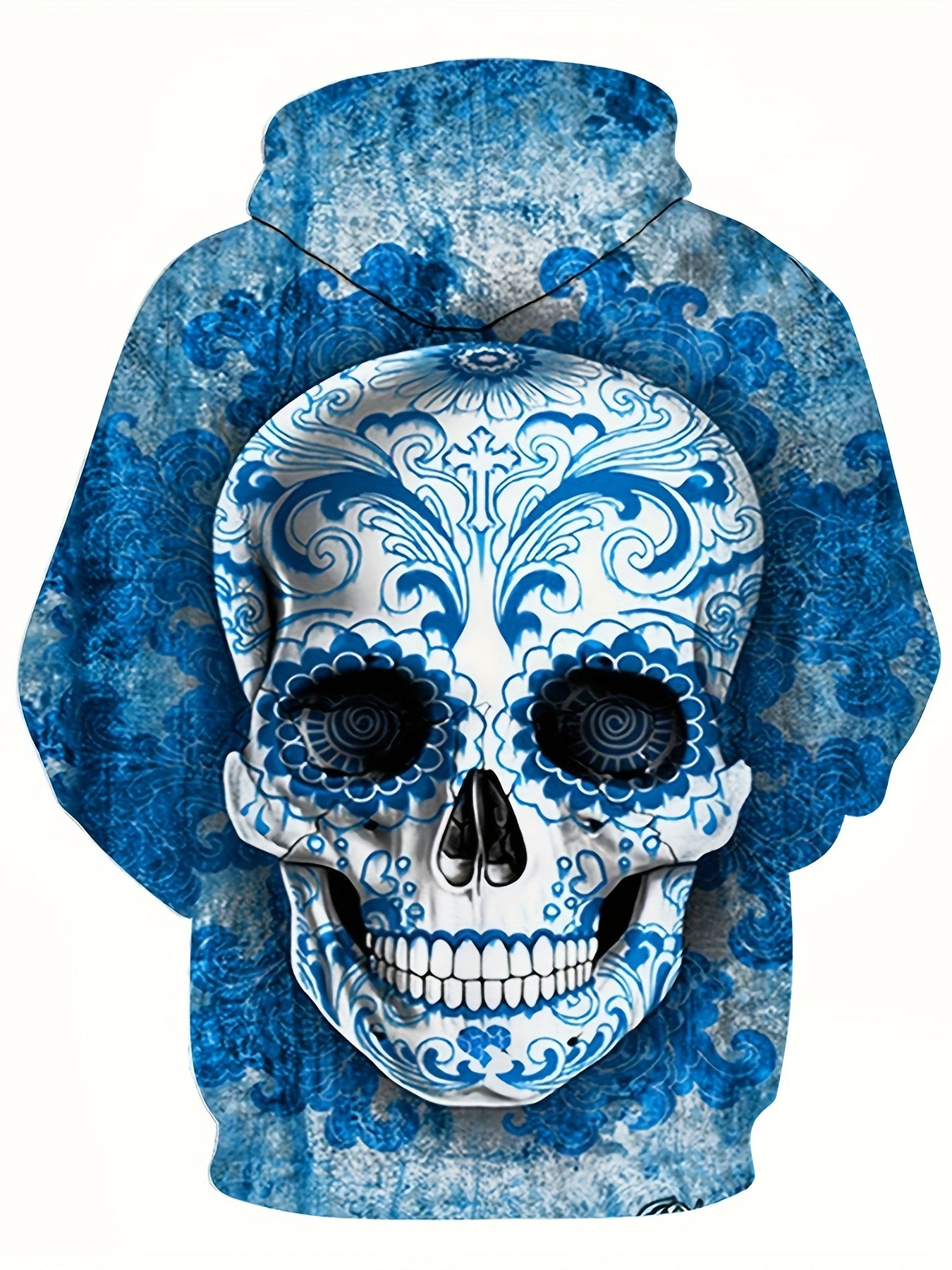 Y2K Skull 3D Print Hoodies Men Graphic Hoodie Loose Hooded Pullover