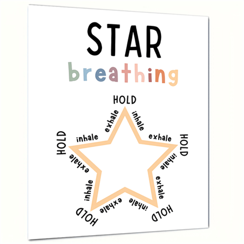 Star Breathing Poster Mindfulness Decor Therapy Office Mental Health School
