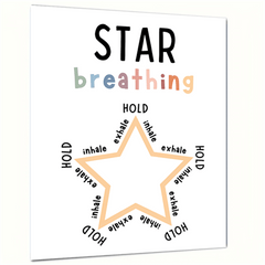 Star Breathing Poster Mindfulness Decor Therapy Office Mental Health School