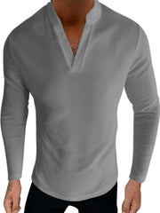 Men's Long Sleeve Casual V Neck T-Shirt for Outdoor Sports