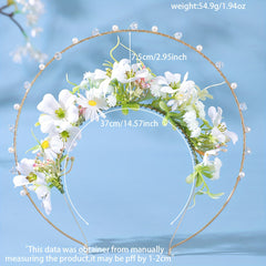 Elegant Floral Bridal Headband with Pearls & Crystals