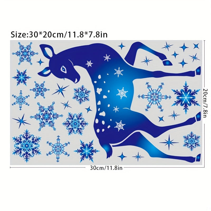 Christmas Window Films - Snowflake & Deer - Holiday Decor