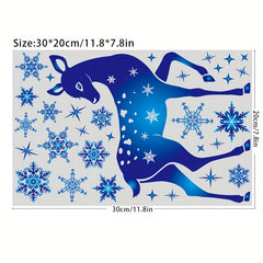 Christmas Window Films - Snowflake & Deer - Holiday Decor