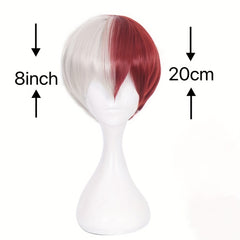Red Anime Character Wigs Short Wig With Bangs Costume Wigs Parties