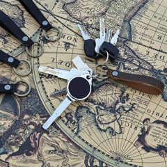 5pcs Cowhide Key Chain With Strong Buckle for Camping Hiking Travel