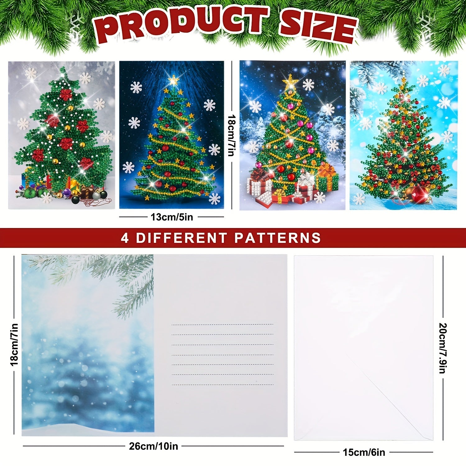 5D Diamond Painting Christmas Card Christmas Tree DIY Kit
