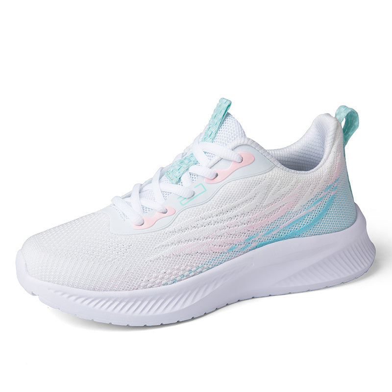 Women's Lightweight Casual Sneakers Flying Woven Lace-up Shoes