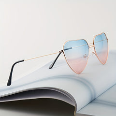 Heart Frame Sunglasses Ombre Lens Glasses UV400