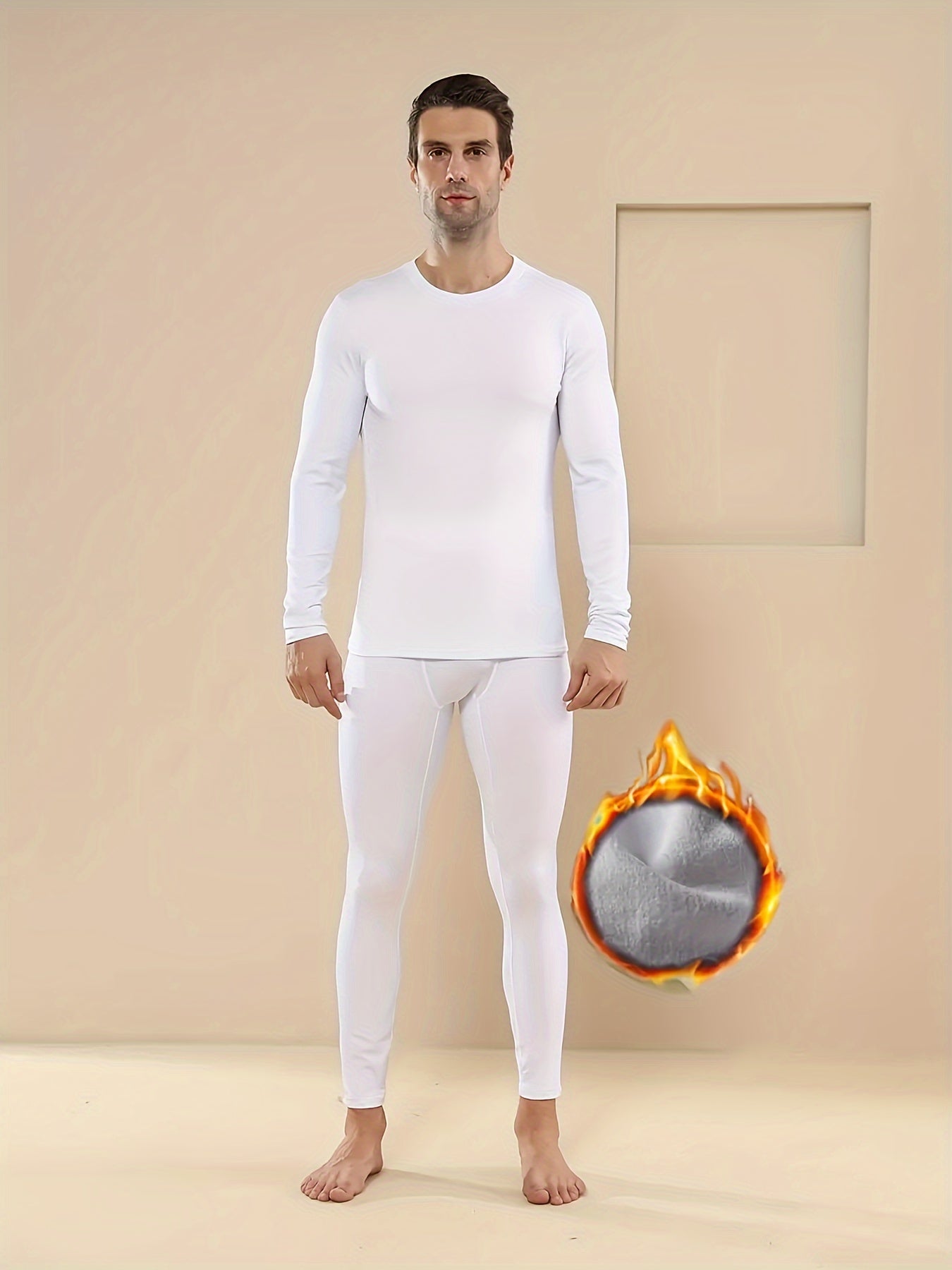 Men's Warm Fleece Bottoming Pants Sports Fitness High Elastic Leggings