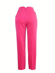 Solid Pants Long Length Work Office Pants Women's Clothing