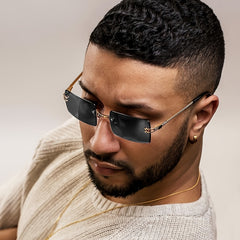 RZ1421 Frameless Square Cut Sunglasses