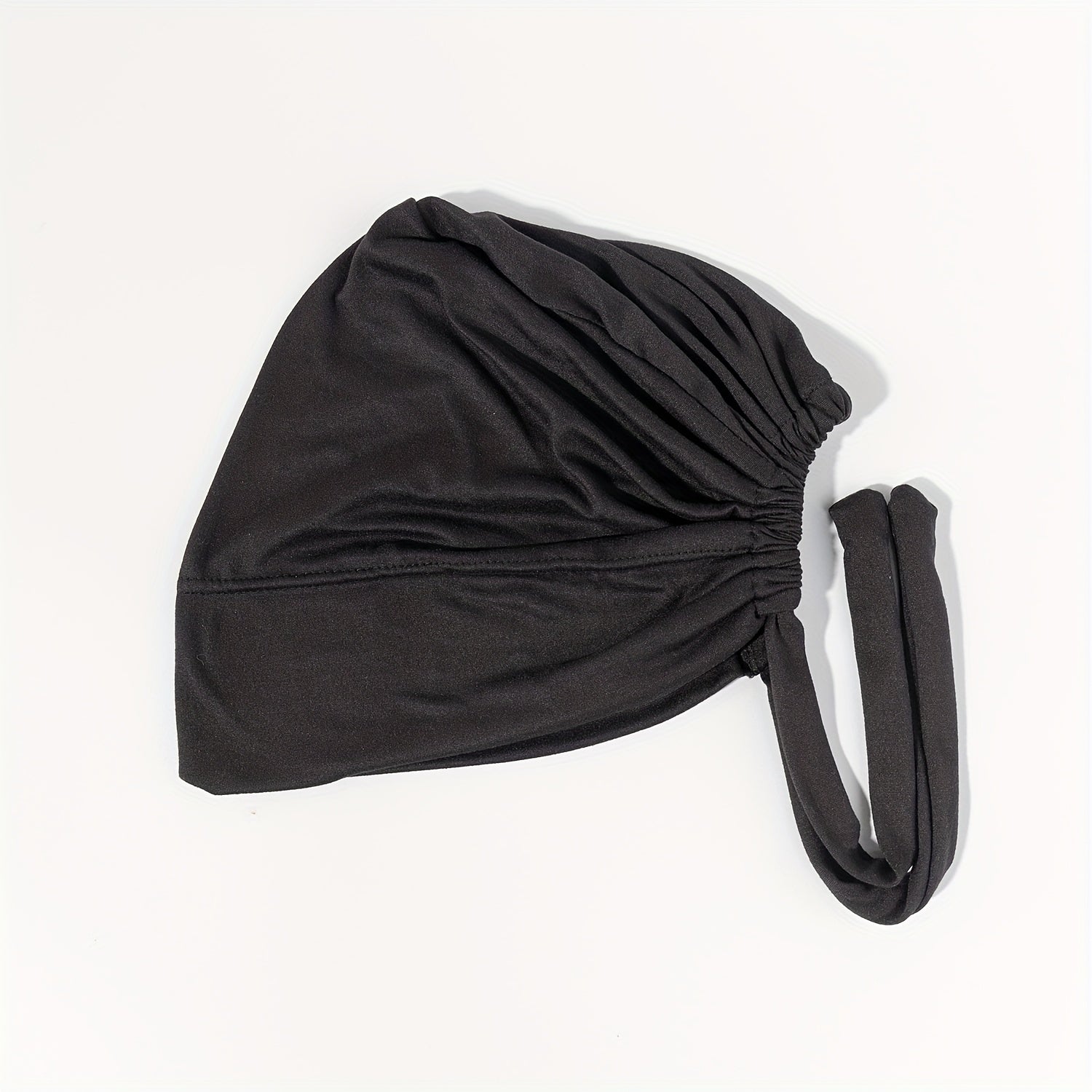 Solid Tied Turban Cap Long Hair Head Wrap Casual Hijab Head Scarf