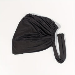 Solid Tied Turban Cap Long Hair Head Wrap Casual Hijab Head Scarf