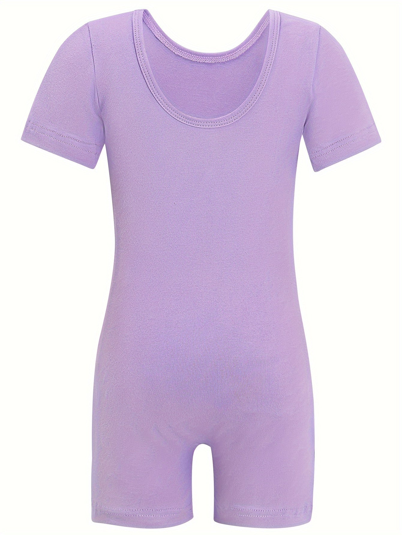 Kids Short Sleeve Gymnastics Romper Suit For Dance Performance