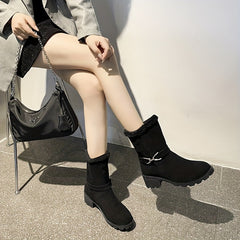 Chunky Heel Snow Boots Outdoor Non Slip Winter Boots
