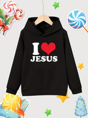 God Print Girls Cotton Hoodie for Autumn Winter