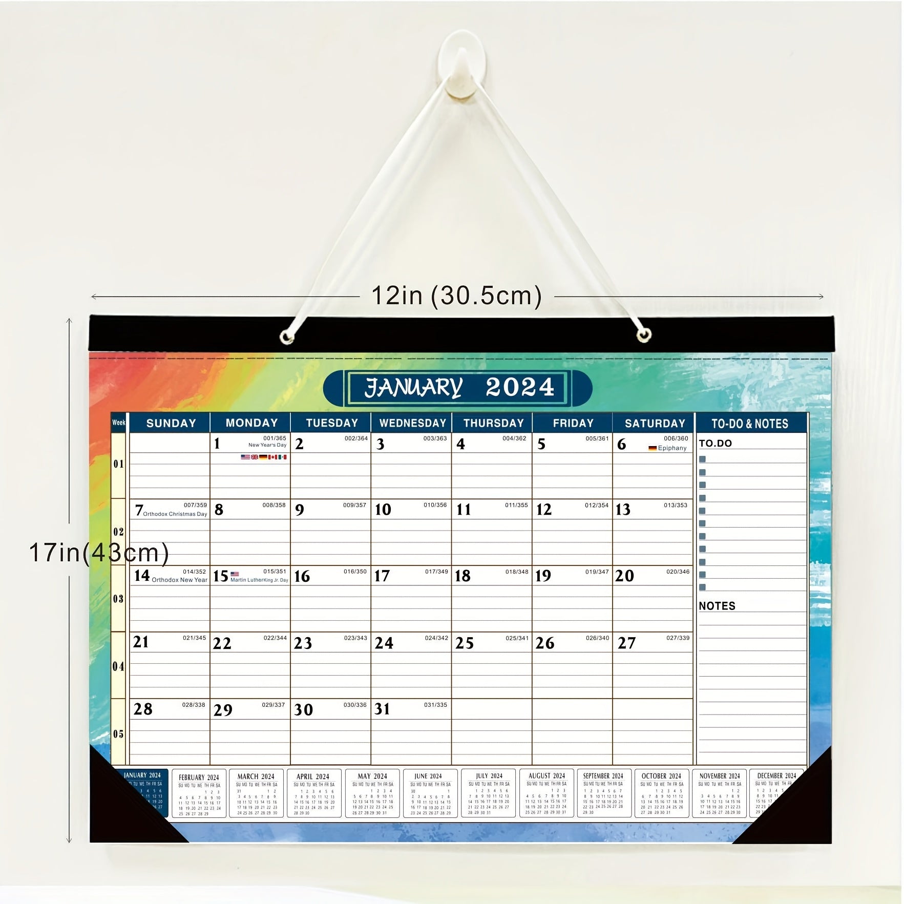 2023 Desktop and Wall Calendar Set, July-Dec, Matte Cover, Writing Paper